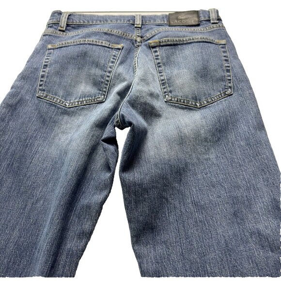 Lacoste Mens 26US Wash Denim Jeans Relaxed Straight Fit Black Label Logo - Picture 8 of 15
